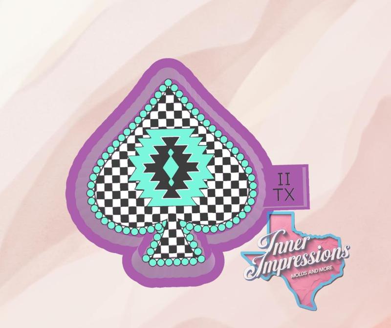 Checkered Western Spade Freshie Mold