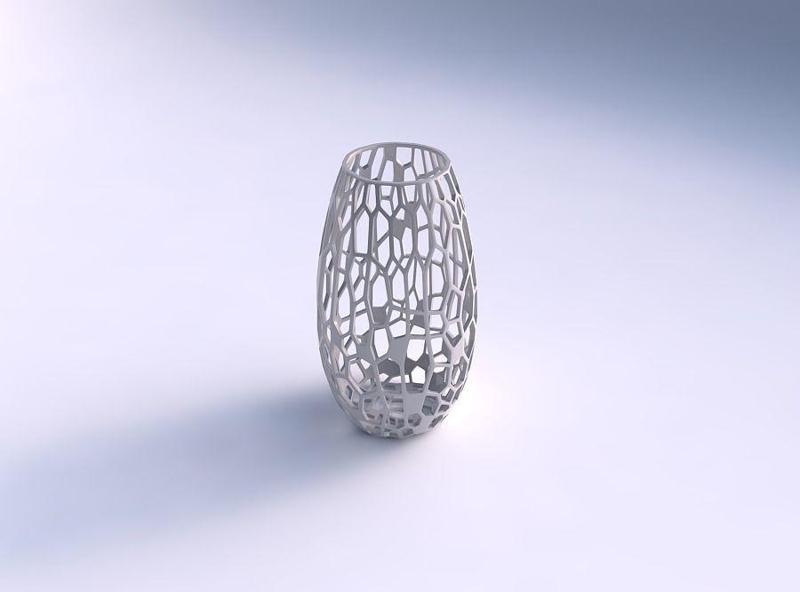 Spacious vase with faceted organic lattice