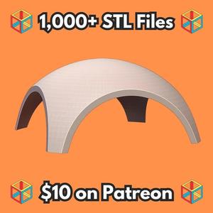 Retro Futurism Arch Dome Pet Hide for Small Animals MineeForm FDM 3D Print STL File   