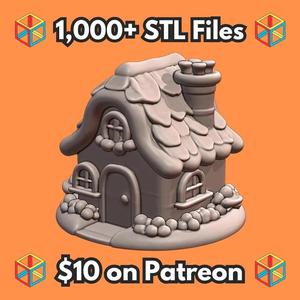 Holiday Christmas Cottage with Snowy Roof and Charming Windows MineeForm FDM 3D Print STL File   