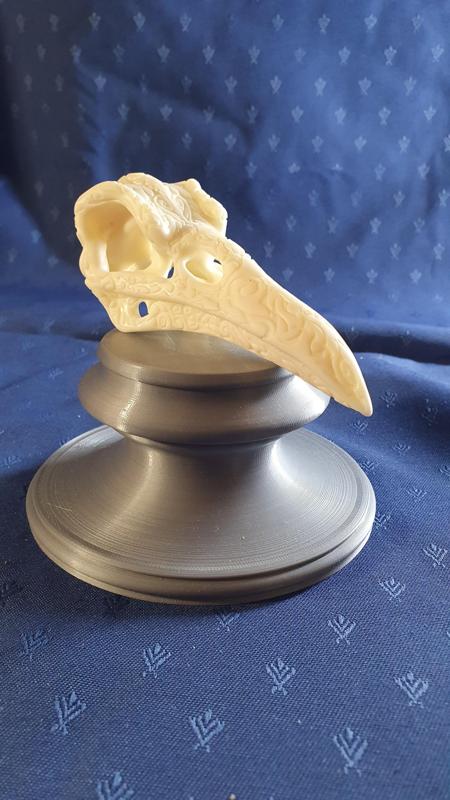 Stl file - Skull crow ornat Version 3 pre support