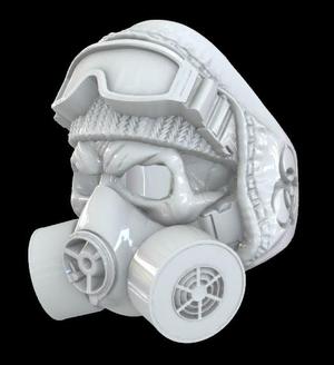 Skull gas mask ring