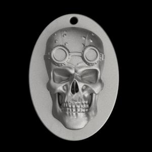 Steampunk Skull Necklace Pendant Keychain