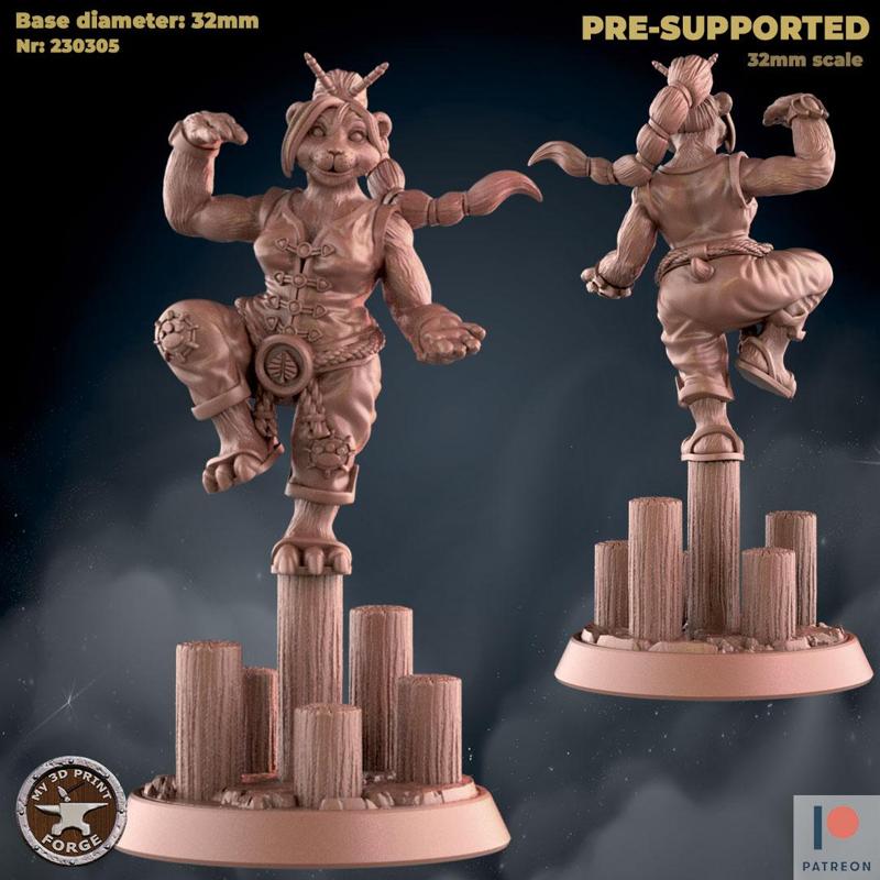 Female Panda Monk Meditating