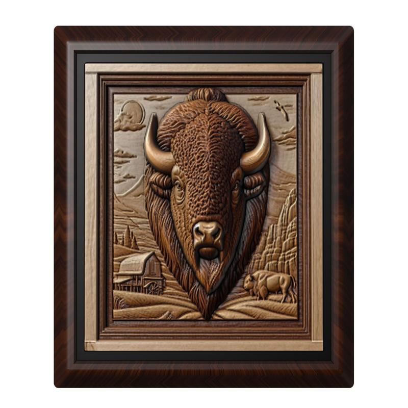 Bison animal wall art relief wall decor
