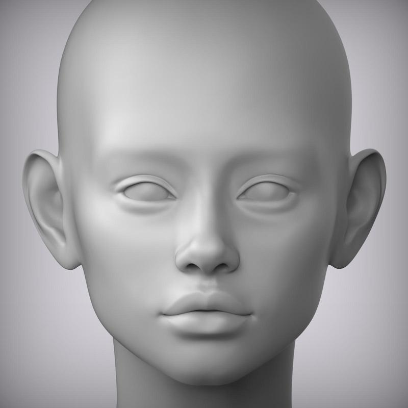 49 3D HEAD FACE FEMALE CHARACTER TEENAGER PORTRAIT DOLL 3D model 3D model 3D model