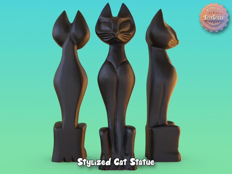 Stylized Cat Statue