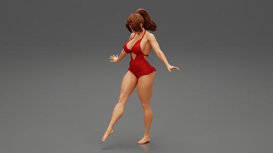 Sexy Woman Standing With One Leg