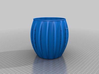 Larger Rib with Holes and round lip Round Vase / Pot