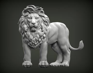 lion bas relief 3D print model
