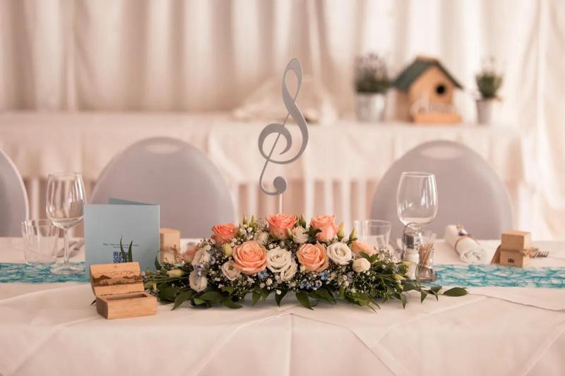 Wedding decoration / table sign / music clefs and symbols   