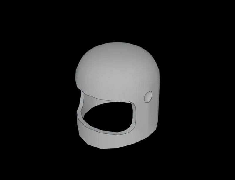 Lego Compatible (193.dat) Minifig Helmet Classic with Thin Chin Guard and Visor Dimples   