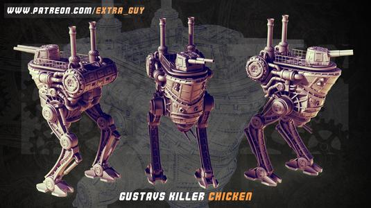 Steampunk Killer Walker Mech 100mm and 150 mm 3D Printable