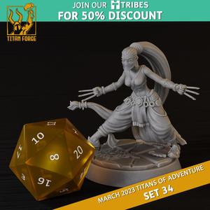 Elf Female Rogue - RPG Hero Character D&D 5e - Titans of Adventure Set 34