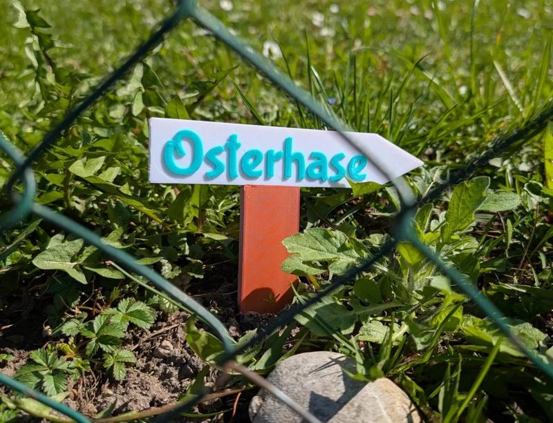 Waymarker "Easter Bunny" / Schild "Weg zum Osterhasen"   