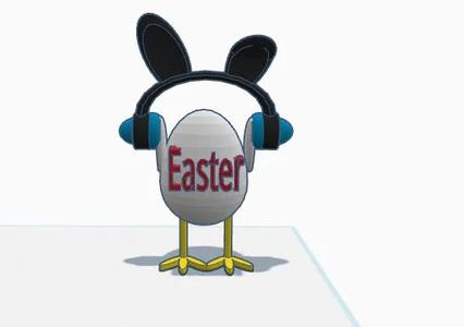 Easter egg with head phones   