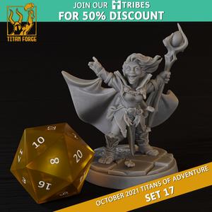 Gnome Female Sorcerer - RPG Hero Character D&D 5e - Titans of Adventure Set 17