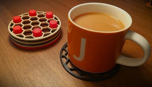 Stackable hex coasters   