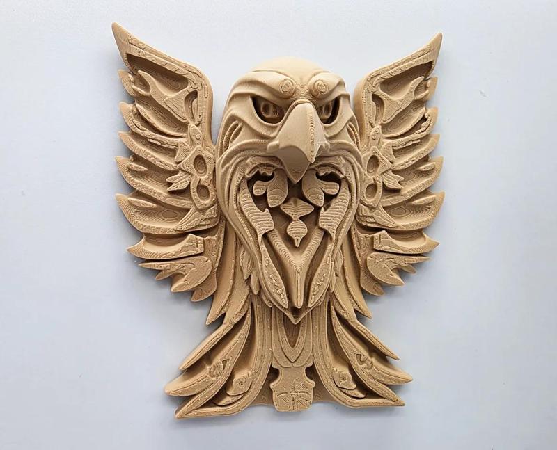 Wood Carved Eagle Wall Art - No Supports   