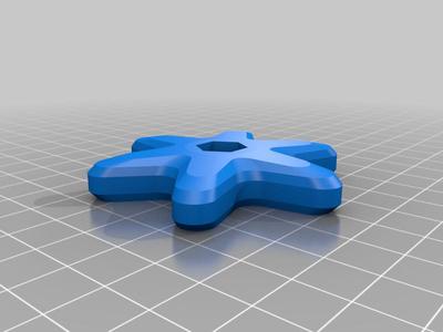 Star-shaped thumbscrew head for hex bolt