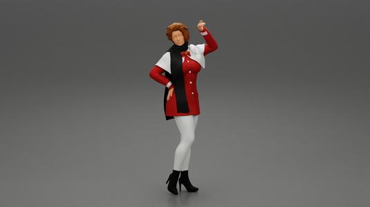girl in christmas costume standing and posing