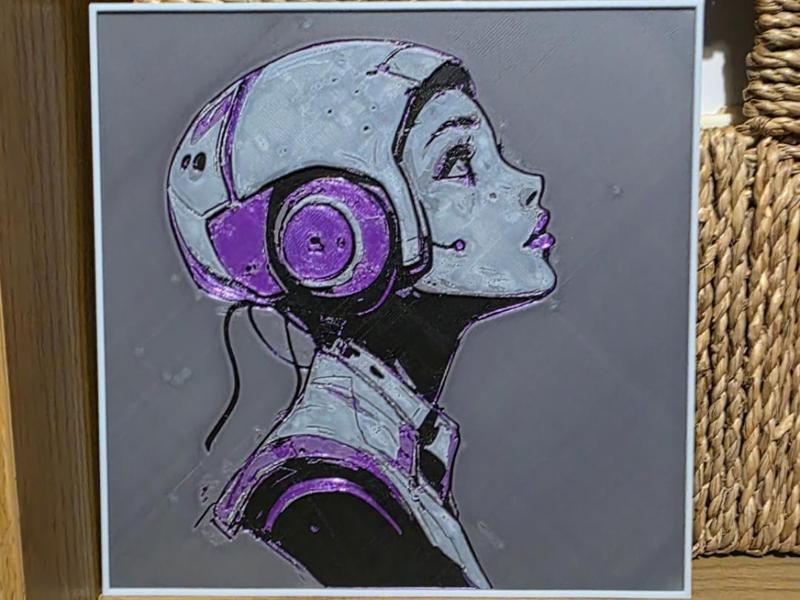 Sci-Fi Woman - Hueforge 4 colours