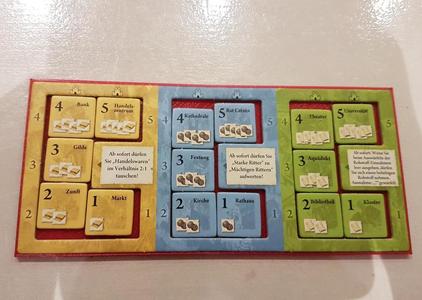 Siedler von Catan - Grundplatte für das Tableau für den Stadtausbau bei für Städte und Ritter