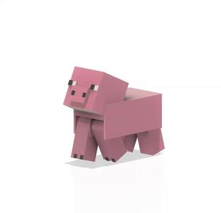 Articulated Minecraft Pig