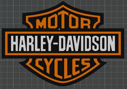 Harley Davidson Multicolor Logo Plate 3D