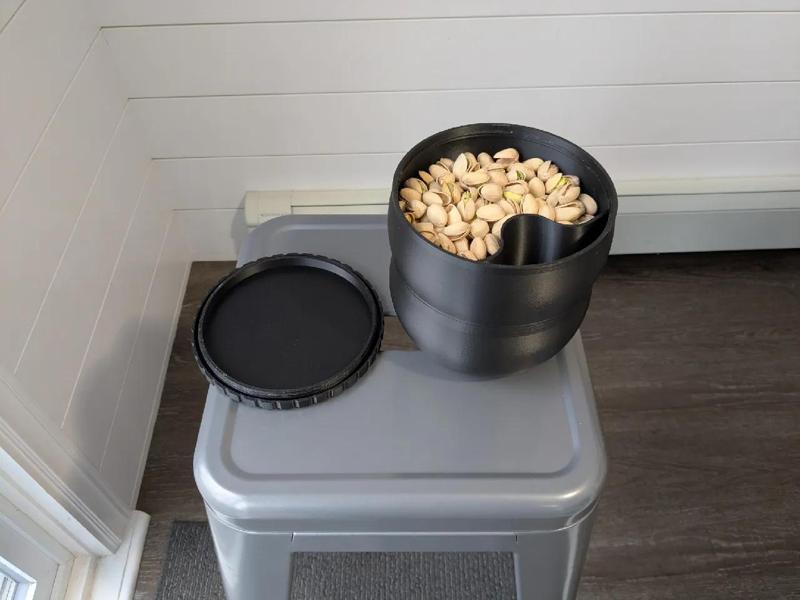 Pistachio bowl w/lid (3 part screw together)   