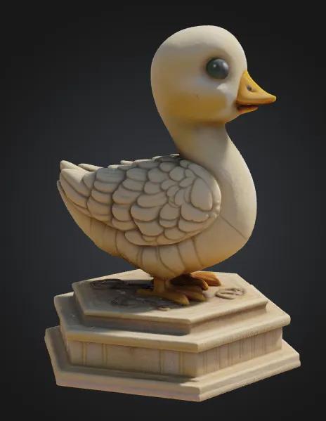Cute silly Goose on plinth   