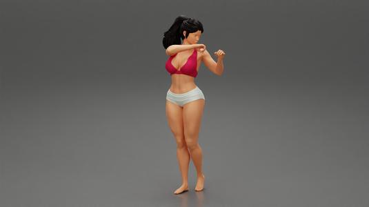 Strong woman in fighting stance
