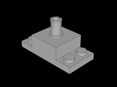 Lego Compatible (30592.dat) Brick  2 x  2 with Vertical Pin and  1 x  2 Side Plates   