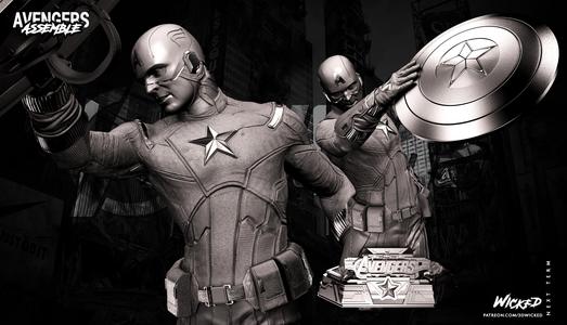 Wicked Captain America (First Avenger) Bust: Tested and ready for 3d printing