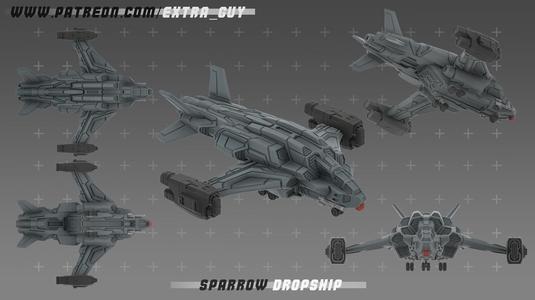 Sparrow Dropship 35mm 3D Printable