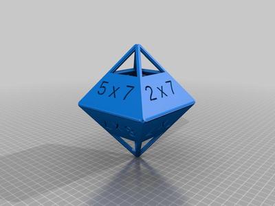 octahedron to learn a multiplication table + Braille version