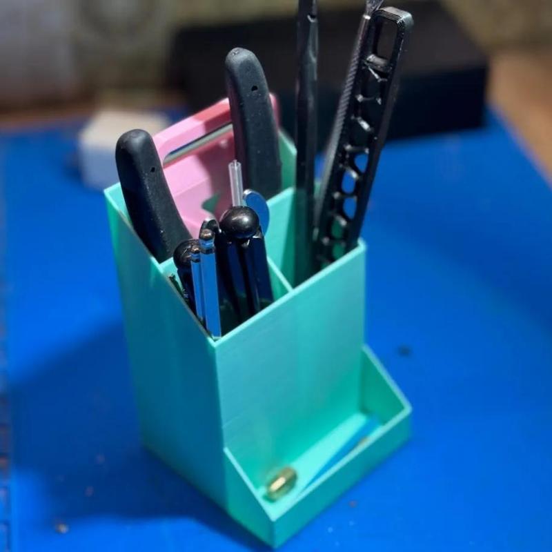 Tool cup with optional parts bin   