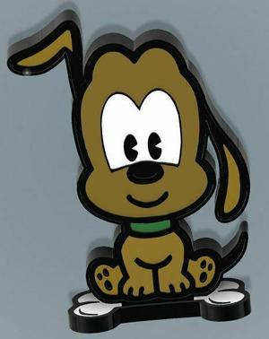 led lamp disney pluto on base ( night light , lamp , veilleuse )