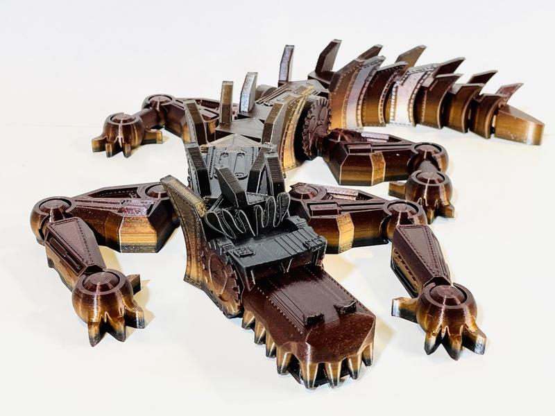 Articulated Steampunk Mechanical Dragon