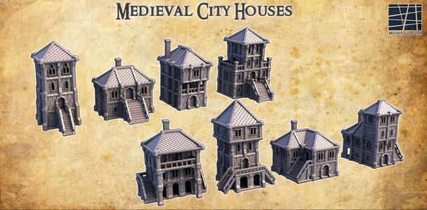 Medieval City Houses - Tabletop Terrain - 28 MM