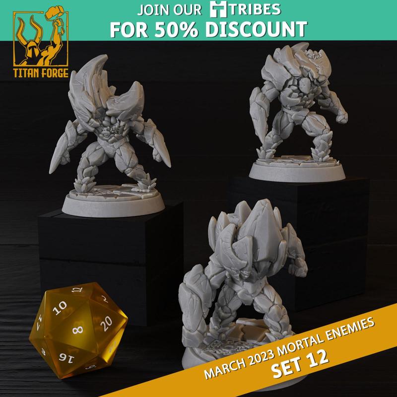 Earth Elementals - RPG Monster DnD 5e - Mortal Enemies Set 12