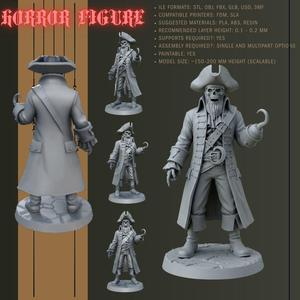 Death on the High Seas – 3D Printable Skeleton Pirate Captain Figure Model