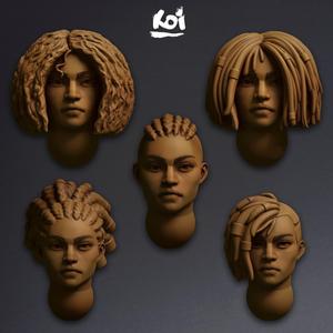 Huntress - Miniature heads