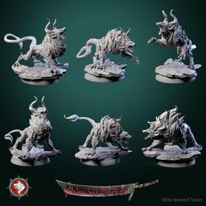 Infernohound set 6 miniatures pre-supported