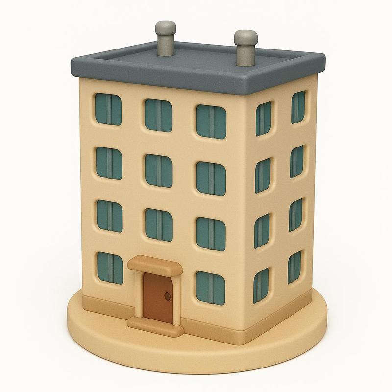 Minimalist Urban Building - Retro Eastern Europe Style