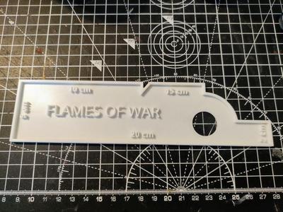 Flames of War metric range finder