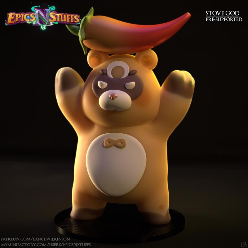 Stove God 1b Miniature - Pre-Supported