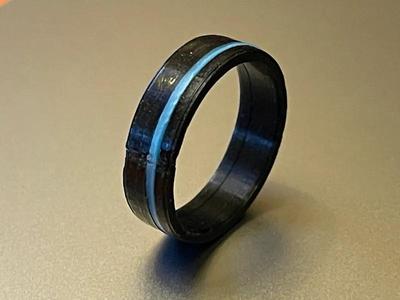 Ring with colored inset   