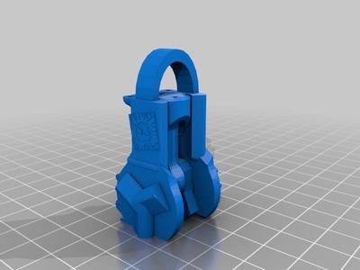 1 Cylinder keychain with crank