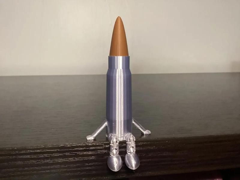 Articulated ( AK ) Rifle Bullet With Legs - Office Decor   